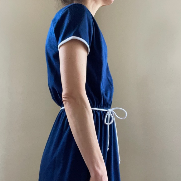 Vintage Miss Oops California navy and white trim dress - Picture 7 of 15
